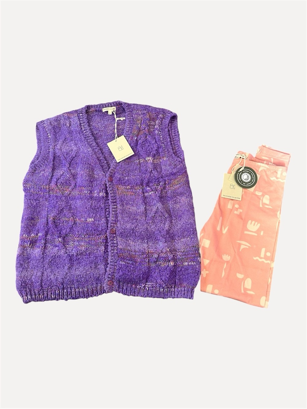 The Sunday Collective Purple Vest with leggings 12/13